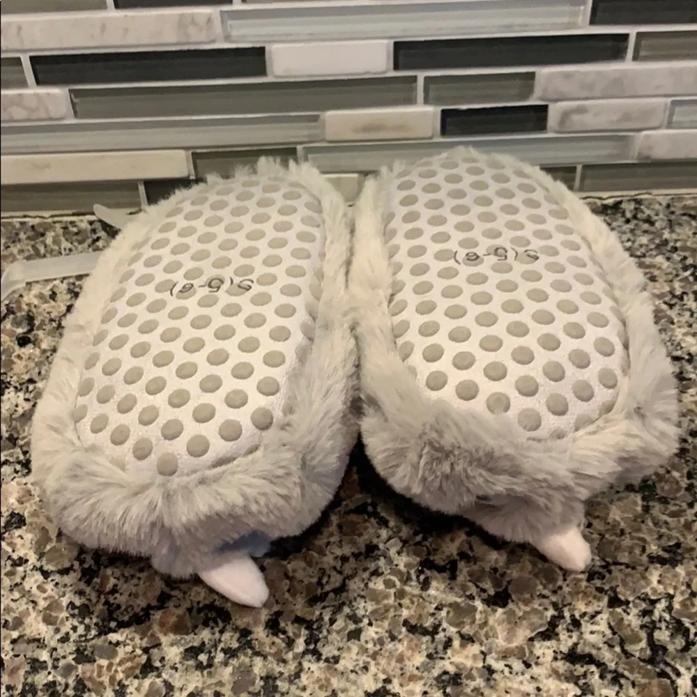 New Gray Dinosaur Toddler Boy Slippers - 5/6‎
